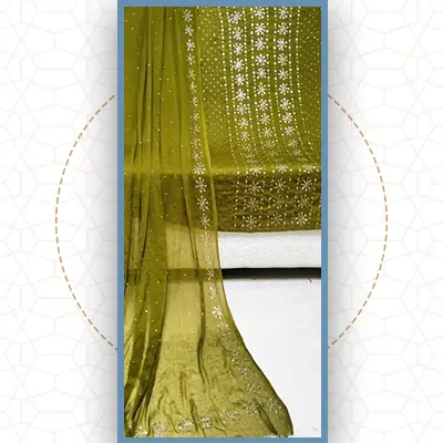 w2 2Pc Suit (Shirt&4Side BorderDupatta) - Image 1